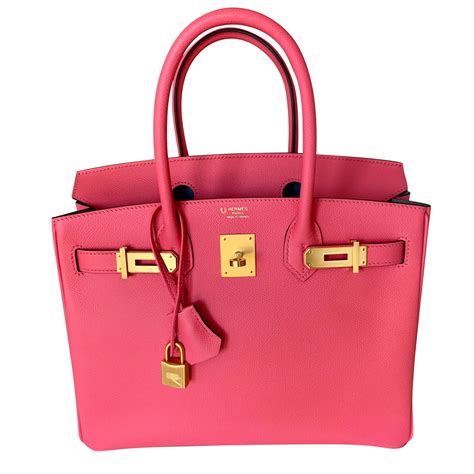 Hermès Birkin 30 Pink Leather Handbag Authentic 